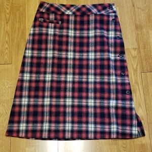Vintage handmade plaid wool skirt